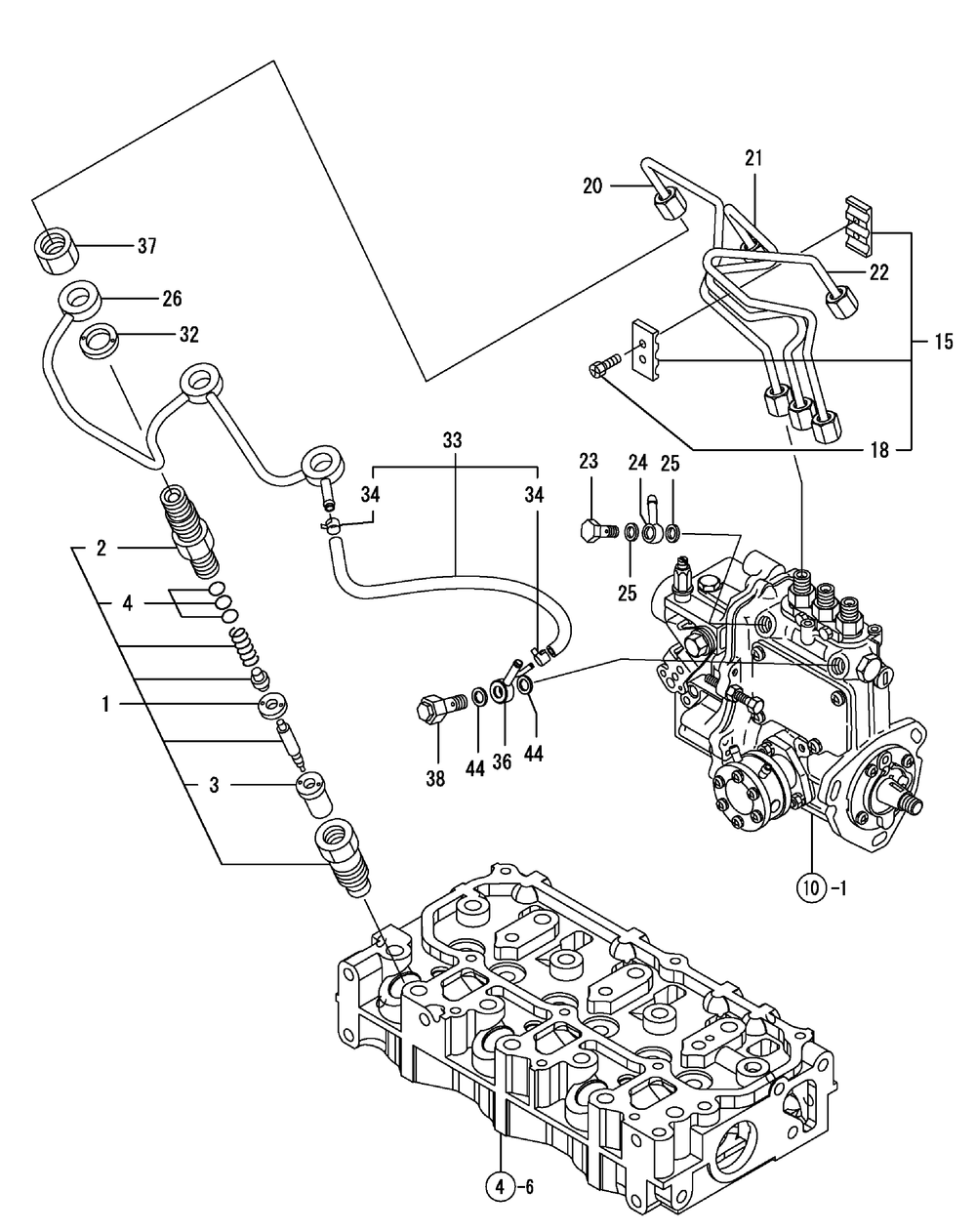 Yanmar Engine Fuel Injection Valve Diagram and Parts List for 46G 4X4-1I029Z-1H020Z-37BKD710 Cub Cadet Lawn Tractor Accessories